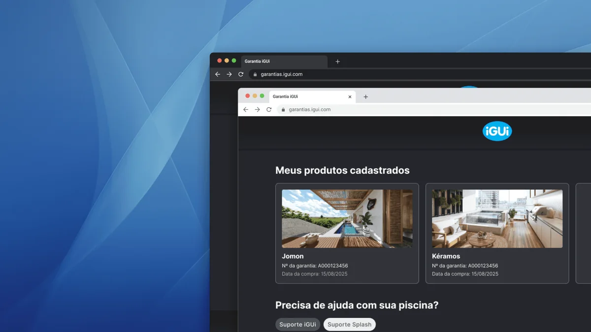 Tela inicial do portal garantias.igui.com, com o formulário de busca da garantia.