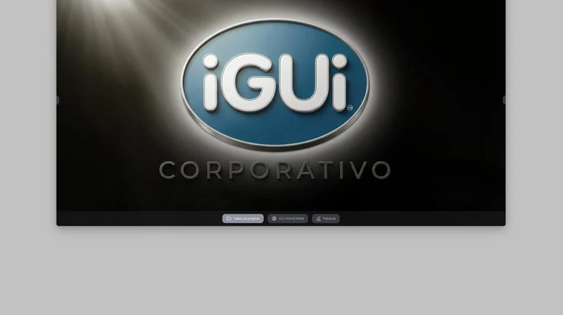Modo corporativo do totem, com o acervo filtrado por empreendimento.